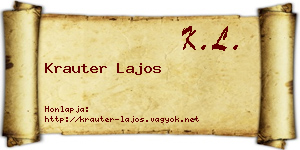 Krauter Lajos névjegykártya